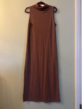 All : Row Brown Sleeveless Mock Neck Maxi Dress, Size M, Like New
